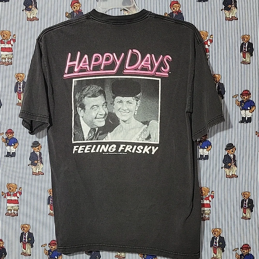 VTG 80s 90s HAPPY DAYS FELLING FRISKY GRAPHIC T SHIRT ALL SPORT LARGE
